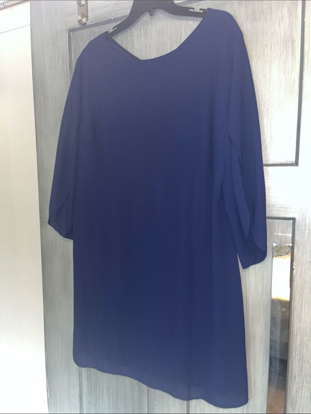 Grace Karin Sz 2XL Navy Blue Mini Shift Dress Flowy Sleeves, evening, plus - Picture 3 of 7